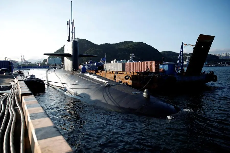FILE PHOTO: U.S. Ballistic Missile Submarine USS Kentucky is anchored at Busan Naval Base, in Busan, South Korea, July 19, 2023. WOOHAE CHO/Pool via REUTERS/File Photo