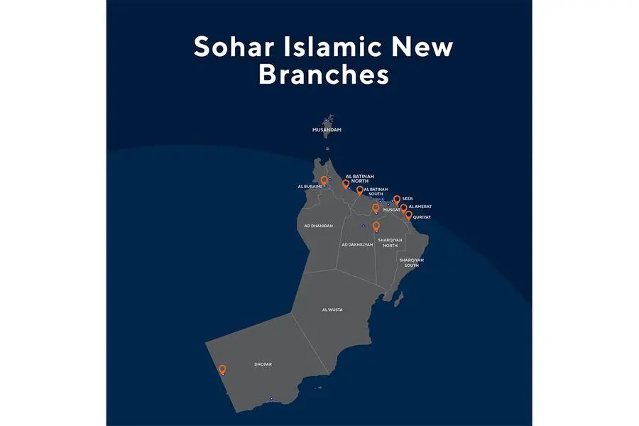 Sohar Islamic, Sohar International\\u2019s Islamic Window is pleased to announce the commencement of operations at its new 9 branches located in Al Buraimi Governorate and the Wilayats of Al Jabal Al Akhdar, Al Mazyona, Sinaw, Saham, Al Suwaiq, Al Amerat, Quriyat, and A\\u2019 Seeb. Image courtesy: Sohar International