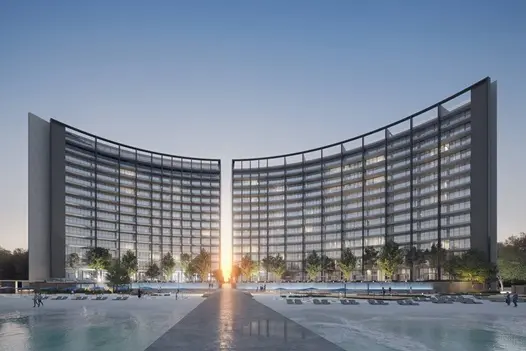 Rendering of Anantara Sharjah Resort and Residences rear elevation