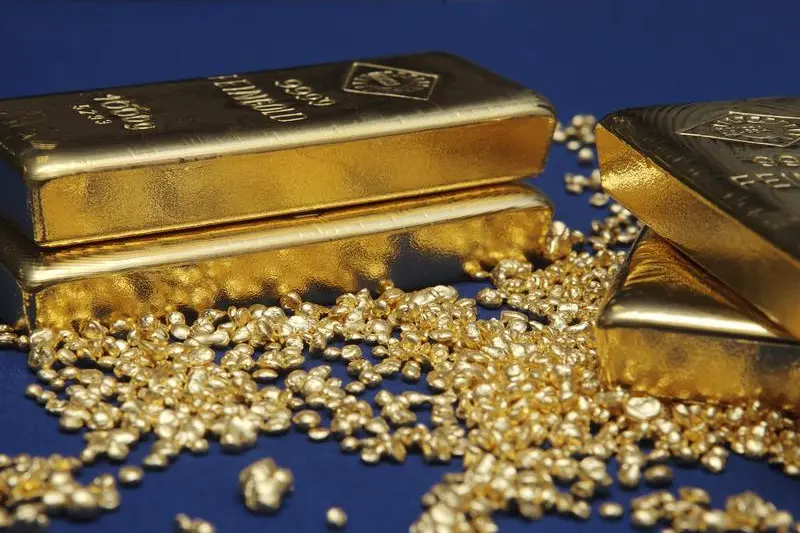 Gold bars and granules are pictured at the Austrian Gold and Silver Separating Plant \\'Oegussa\\' in Vienna October 23, 2012. REUTERS/Heinz-Peter Bader (AUSTRIA - Tags: BUSINESS) - RTR39H35 , Reuters Images