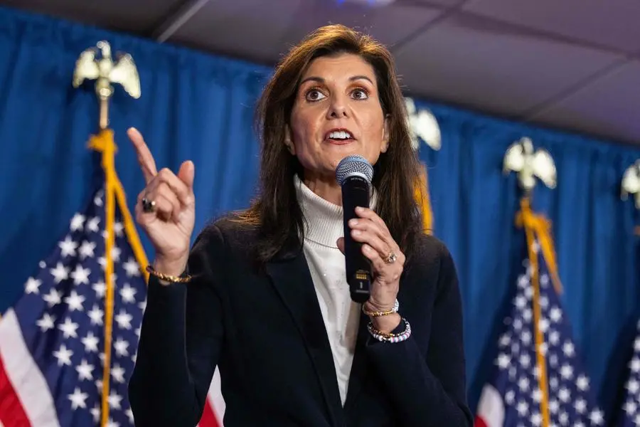 PORTLAND, MAINE - MARCH 3: Republican presidential candidate, former U.N. Ambassador Nikki Haley speaks during a campaign stop at the Portland Elks Club on March 3, 2024 in Portland, Maine. Haley is visiting several states ahead of Super Tuesday on March 5. Scott Eisen/Getty Images/AFP (Photo by Scott Eisen / GETTY IMAGES NORTH AMERICA / Getty Images via AFP) , Agence France-Presse (AFP)