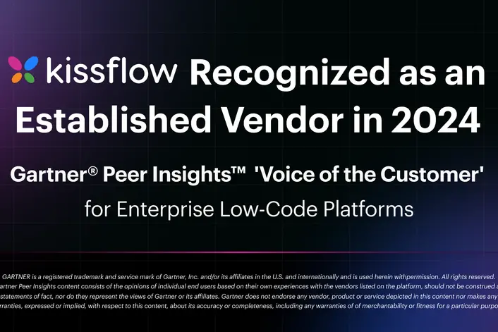 <p>Kissflow placed&nbsp; in the established quadrant of&nbsp;2024 Gartner&reg; Peer Insights&trade; voice of the customer&nbsp;for enterprise low-code platforms report</p>\\n