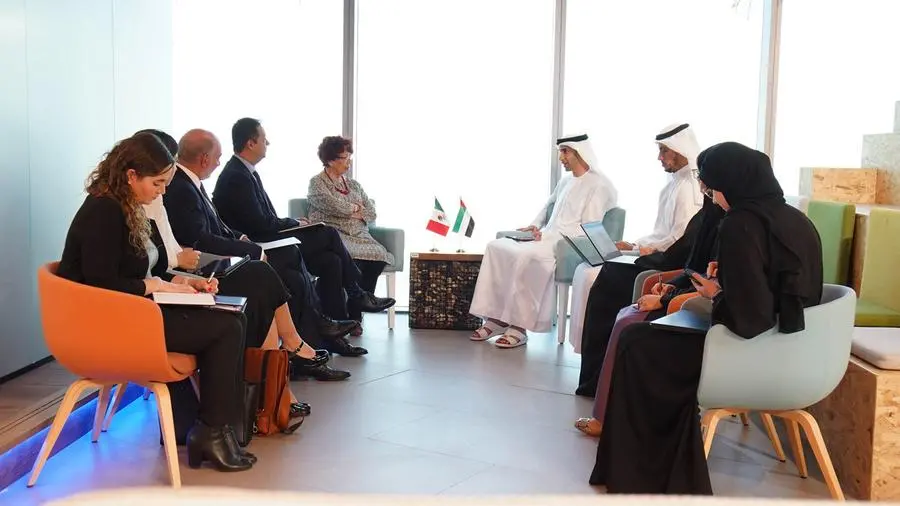 HE Al Zeyoudi meets delegation from Mexico to enhance cooperation in fields of trade, investment, agriculture, advanced technology and financial services