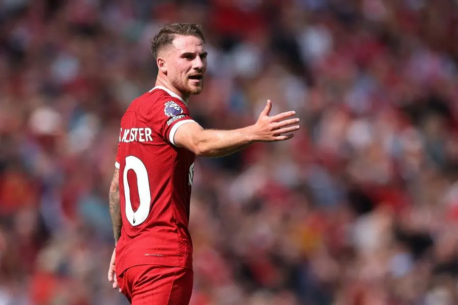 Soccer Football - Premier League - Liverpool v AFC Bournemouth - Anfield, Liverpool, Britain - August 19, 2023 Liverpool\\'s Alexis Mac Allister reacts REUTERS/David Klein , Reuters