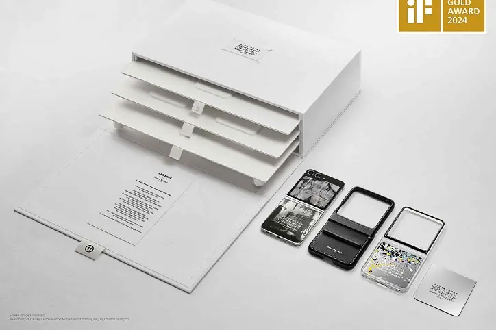 Galaxy Z Flip5 Maison Margiela Edition package. Image Courtesy: Samsung