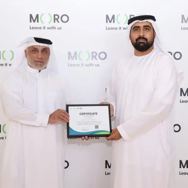 Moro Hub commends Al Madallah Healthcare Management's efforts to sustainability with a green certificate