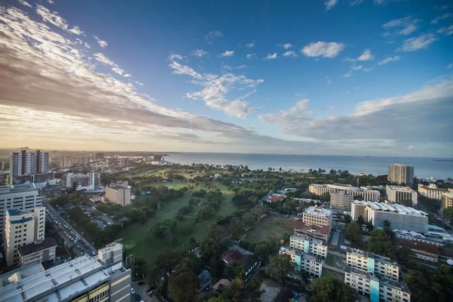A high angle view over downtown city Kivukoni district Dar es Salaam Business District. Getty Images Image used for illustrative purpose. , Getty Images