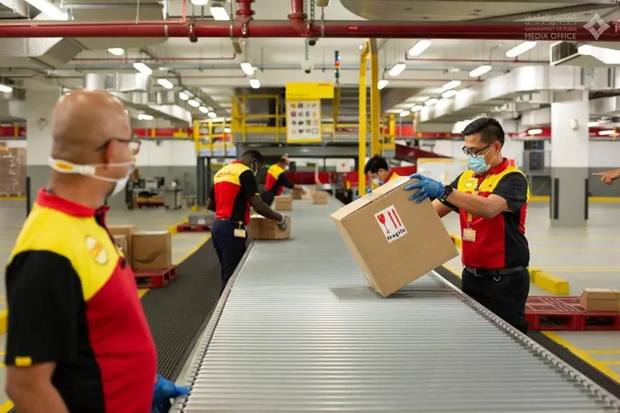 DHL EXPRESS is taking all necessary health precautions to ensure the health and safety of its staff and customers. Image courtesy Dubai Media Office Twitter handle.