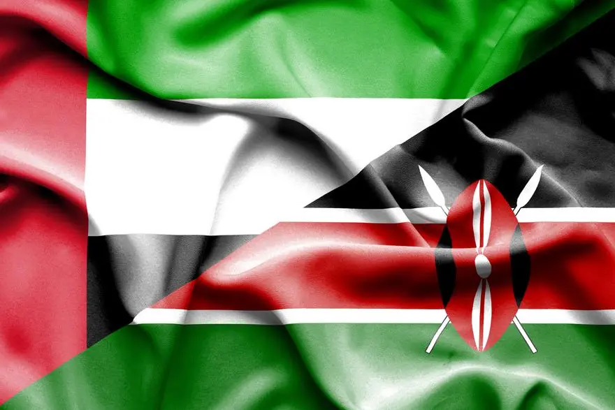 Waving flag of Kenya and United Arab Emirates. Getty Images Image used for illustrative purpose.