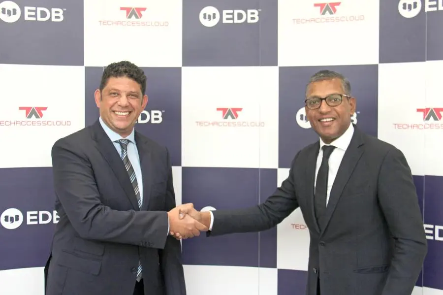 From L to R - Karim Assem, Regional Sales Manager, EnterpriseDB and Alfred Chrispanous, Managing Director, TechAccess Cloud