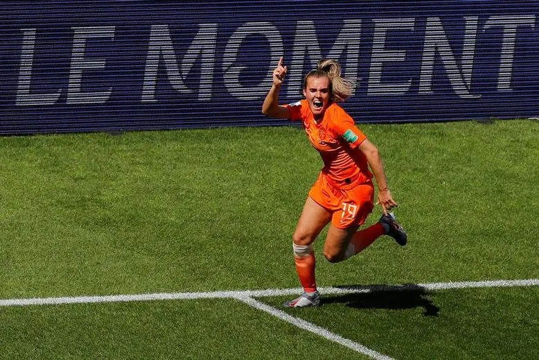 Soccer Football - Women\\'s World Cup - Group E - New Zealand v Netherlands - Stade Oceane, Le Havre, France - June 11, 2019 Netherlands\\' Jill Roord celebrates scoring their first goal REUTERS/Phil Noble TPX IMAGES OF THE DAY - RC1CC3EDD330 , Reuters Images