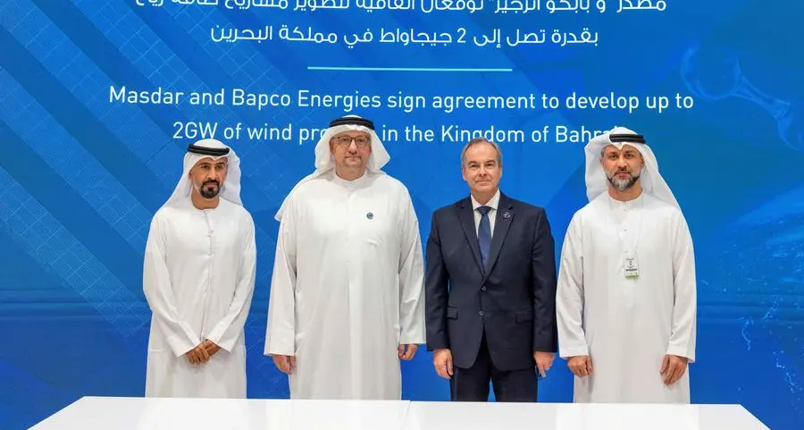 Masdar and Bapco Energies to develop up to 2GW of wind projects in the Kingdom of Bahrain