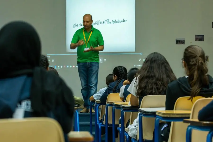 Mohamed Karam during a school initiative