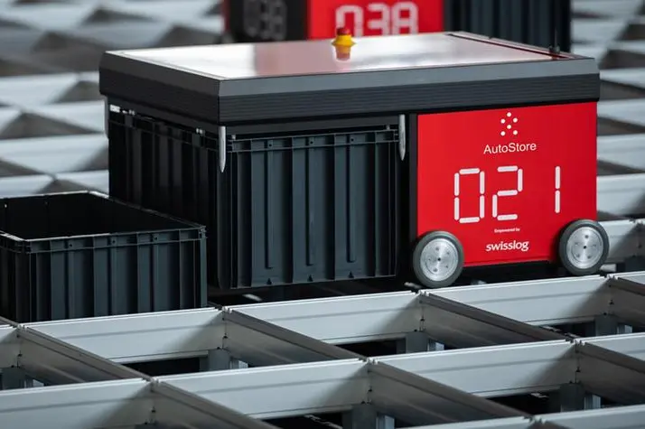 Swisslog \\u2013 AutoStore Product, a close up of a toy. Image Courtesy: Swisslog