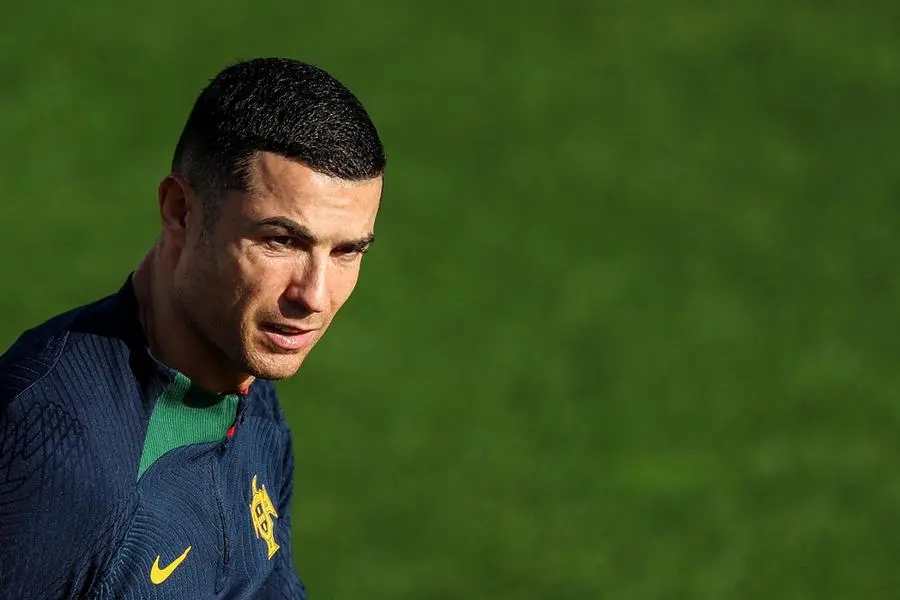 Portugal\\'s forward Cristiano Ronaldo attends a training session at Cidade do Futebol training camp in Oeiras, on November 15, 2023 ahead of their UEFA Euro 2024 Group J qualifying match against Liechtenstein. (Photo by PATRICIA DE MELO MOREIRA / AFP) , Agence France-Presse (AFP)