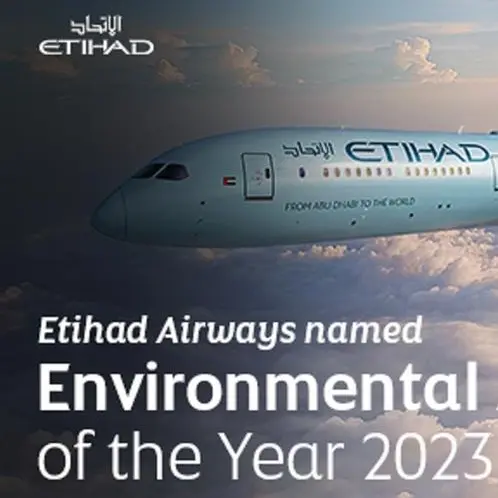 Etihad Airways named Environmental Airline of the Year 2023