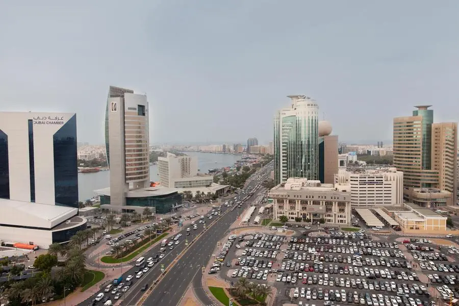 Dubai Creek runs northeast-southwest through the city. The eastern section of the city forms the locality of Deira and is flanked by the emirate of Sharjah in the east and the town of Al Aweer in the south.