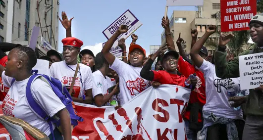 Hundreds march against gender violence in Kenya