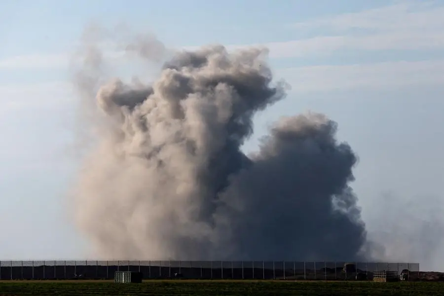 Smoke rises during an explosion in Gaza, amid the ongoing conflict between Israel and the Palestinian Islamist group Hamas, as seen from Israel, January 24, 2024. REUTERS/Amir Cohen , Reuters