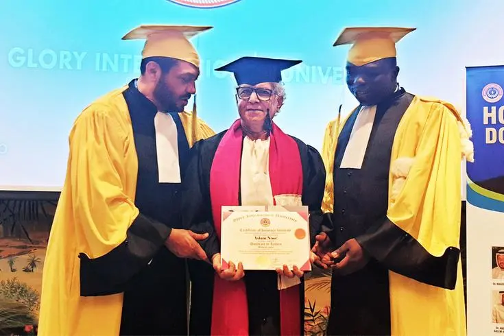 Legendary ad guru and renowned artist Aslam Noor Shems, aka Art Noor, receives Honorary Doctorate for creativity, artistry, and innovation