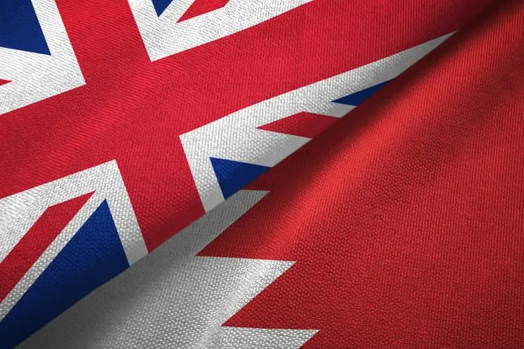 Bahrain and United Kingdom flags. Getty Images Image used for illustrative purpose