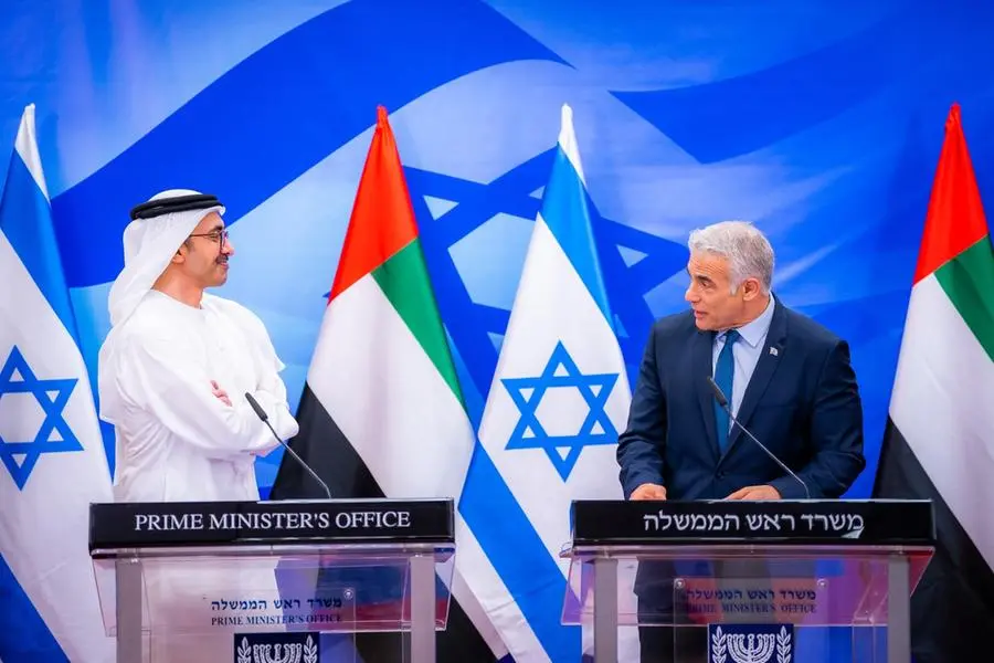 Abdullah bin Zayed meets Prime Minister of Israel.\\nImage Courtesy: WAM