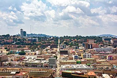 View of Kampala city center, Uganda.