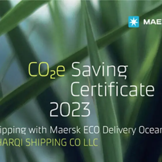 Al Sharqi Shipping achieves major environmental milestone with Maersk ECO delivery recognition