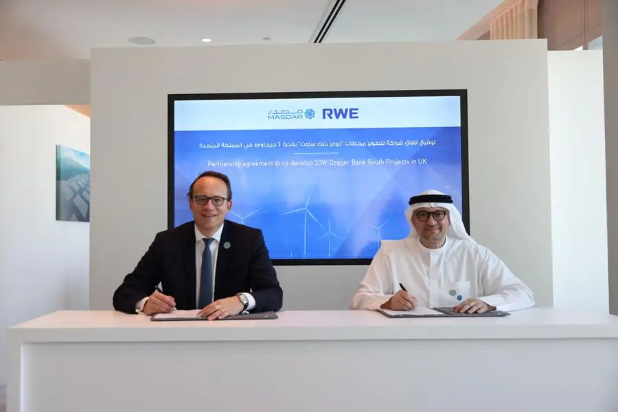<p>Masdar joins forces with RWE in &pound;11bln investment to co-develop massive 3GW&nbsp;offshore wind projects in UK</p>\\n