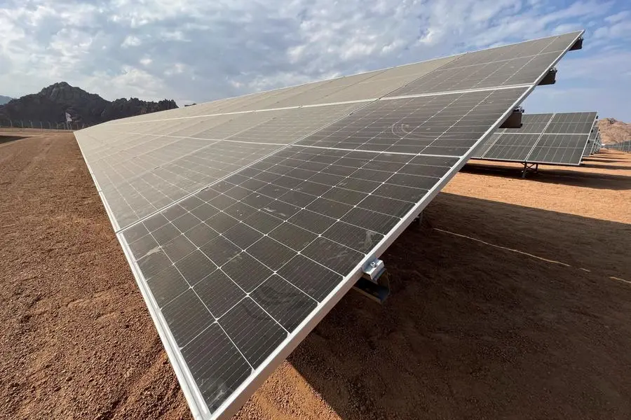 A view shows solar panels installed near to mountains and that belong to a new project, ahead of November\\'s COP27 climate summit, in Sharm El-Sheikh, Egypt, October 20, 2022. REUTERS/Sayed Sheasha. Image used for illustrative purpose. , Reuters