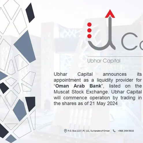 Oman Arab Bank SAOG appoints Ubhar Capital as a liquidity provider