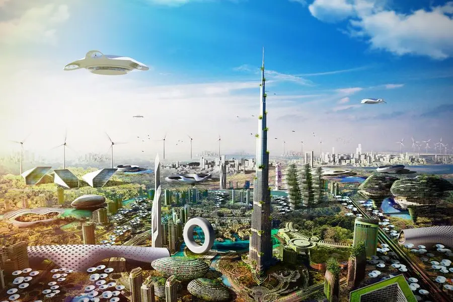 Rendering of a future saustainable city model of Dubai. Source: URB