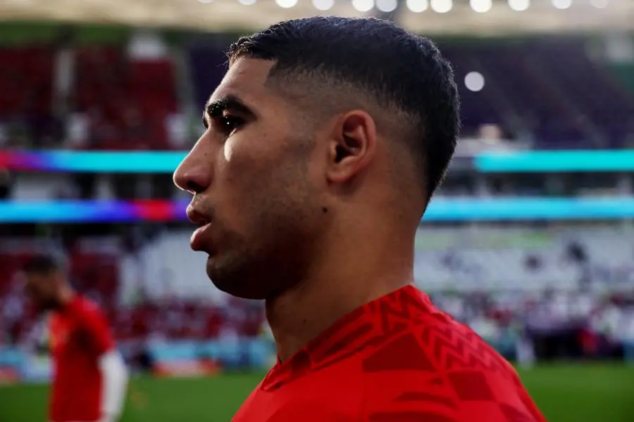 Soccer Football - FIFA World Cup Qatar 2022 - Group F - Belgium v Morocco - Al Thumama Stadium, Doha, Qatar - November 27, 2022 Morocco\\'s Achraf Hakimi during the warm up before the match REUTERS/Amr Abdallah Dalsh , Reuters