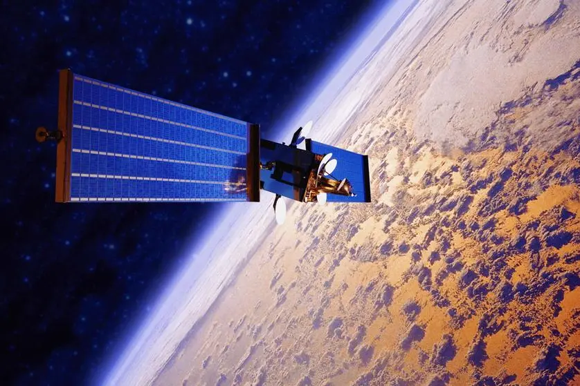 Communication Satellite orbiting planet. Image used for illustrative purpose. Getty Images , Getty Images