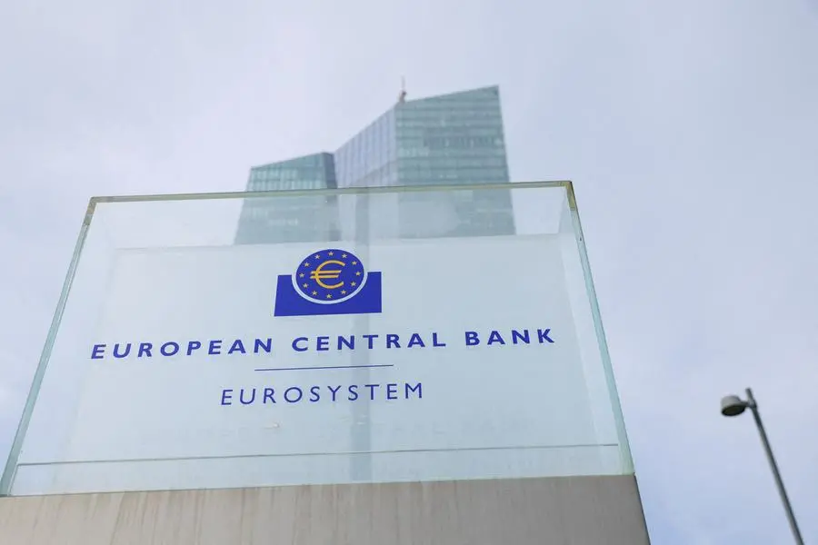 FILE PHOTO: A view shows the logo of the European Central Bank (ECB) outside its headquarters in Frankfurt, Germany March 16, 2023. REUTERS/Heiko Becker/File Photo , Reuters/REUTERS