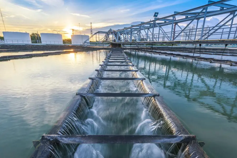 Water Treatment Plant process at sunset. Getty Images Image used for illustrative purpose. , Getty Images