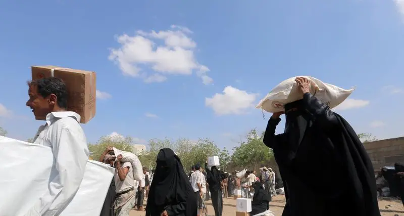 Oman sends 95 trucks of food aid to Yemen
