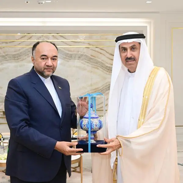 Saqr Ghobash receives Iranian Ambassador to UAE
