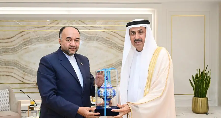 Saqr Ghobash receives Iranian Ambassador to UAE