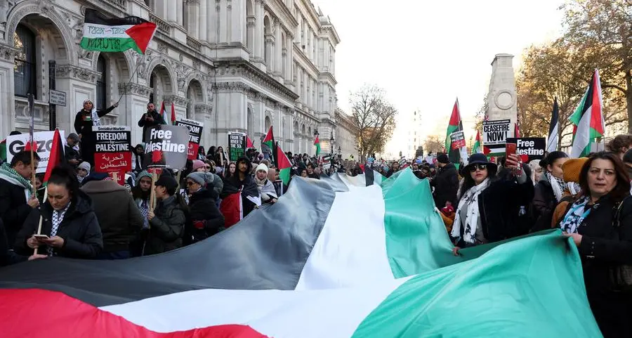 Tens of thousands join pro-Palestinian march in central London
