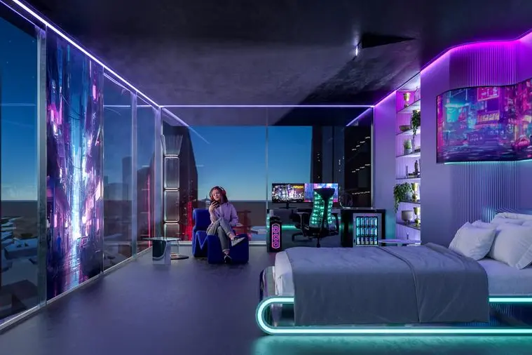 Cyberpunk Gamer bedroom. Image Courtesy: Qiddiya City