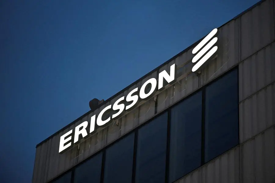 FILE PHOTO: Ericsson logo is displayed on the company\\'s headquarters building in Stockholm, Sweden, January 23, 2024. TT News Agency/Henrik Montgomery via REUTERS