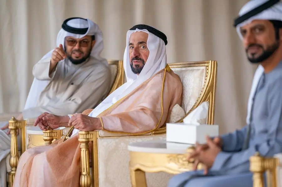 Sharjah Ruler inspects Mleiha wheat farm.\\nImage courtesy WAM