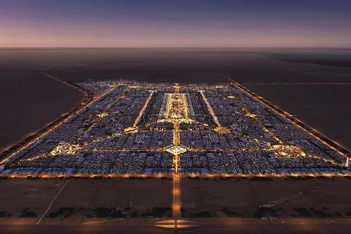 Rendering of South Sabah Al-Ahmad City Masterplan. Photo Courtesy: Foster + Partners Image used for illustrative purpose.