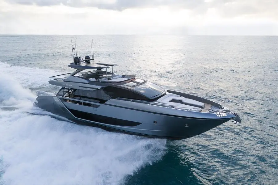 The Riva 82 Diva is one of several superyachts on display at this year’s Dubai International Boat Show. Image courtesy: Ferretti Group.