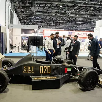 Abu Dhabi University students showcase award-winning 160km/h F1 electric vehicle at Automechanika Dubai