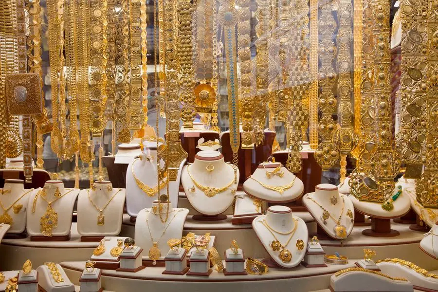 Jewelry store in Deira, Dubai\\'s Gold Souk , Getty Images/Getty Images