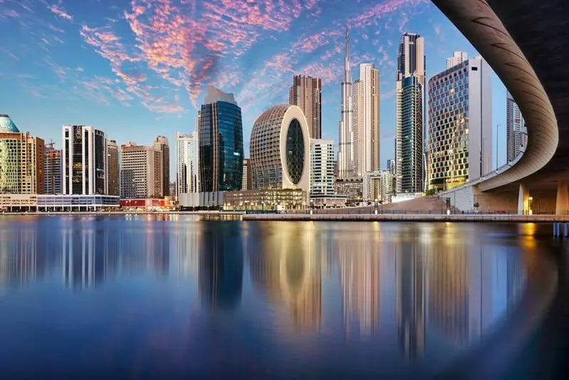 Panaroma of Dubai skyline with Burj khalifa and other skyscrapers at night from Al Jadaf Waterfront; UAE. Image used for illustrative purpose. Getty Images , Getty Images