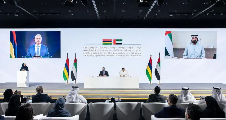 Mohammed bin Rashid, Mauritius PM witness signing of comprehensive economic partnership agreement