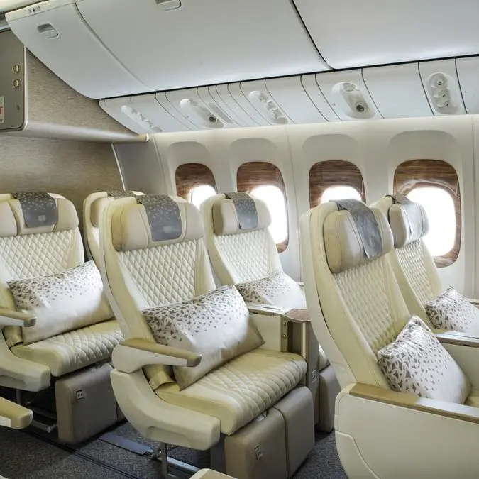 Emirates' first retrofitted 777 aircraft featuring its latest cabin interiors takes off to Geneva